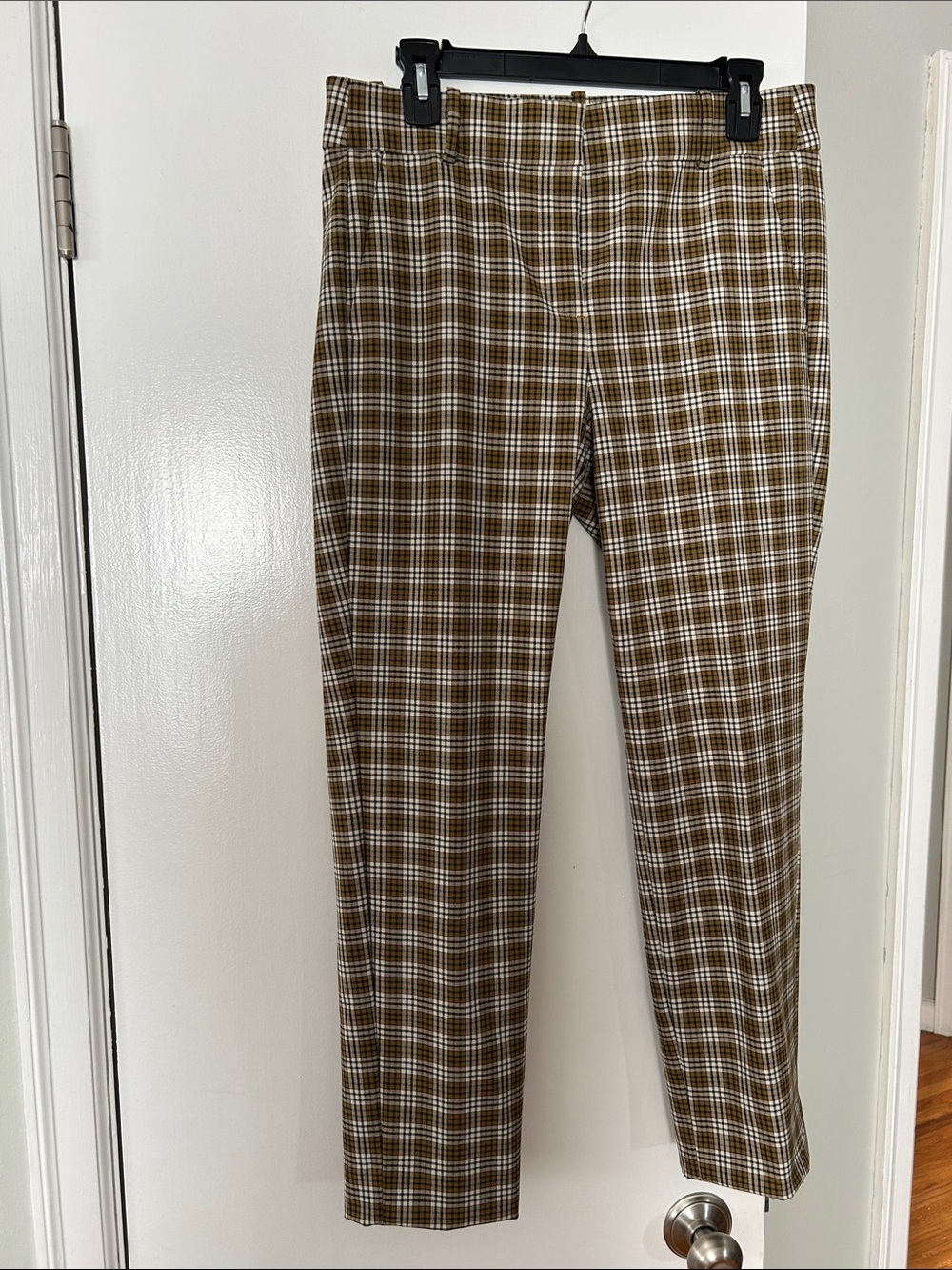 Women’s J. Crew Cameron Slim Crop Pant in Gold Plaid